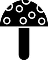 Illustration of a mushroom icon in Black and White color. vector