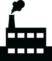 Black and White Commercial Factory icon in flat style. vector