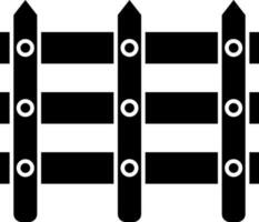 Icon of fence in Black and White color. vector