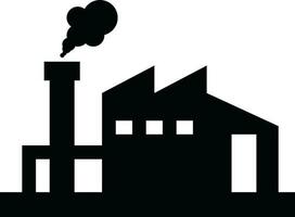 Illustration of Factory icon in Black and White color. vector