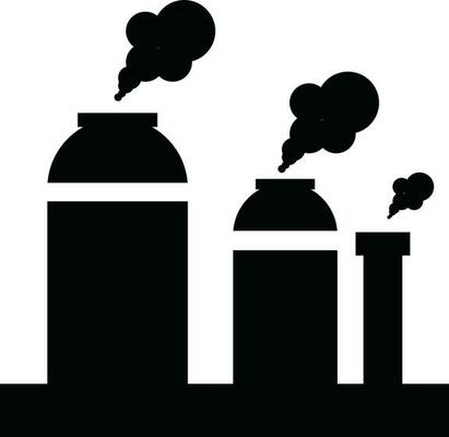 Power Plant glyph icon or symbol.