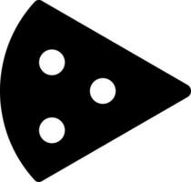 Pizza rebanada icono en negro y blanco color. vector