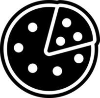 Pizza icon or symbol in Black and White color. vector