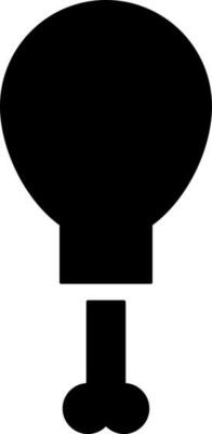 Black and White illustration of chicken leg icon.