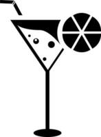 Glyph cocktail or mocktail icon in flat style. vector