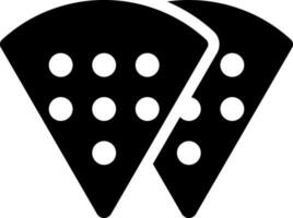 Slice of pizza icon in Black and White color. vector