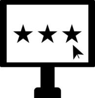 Star rating icon on desktop in flat style. vector