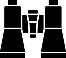 Binocular icon in Black and White color. vector