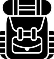 Backpack icon in Black and White color. vector