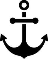 Anchor icon in black color. vector