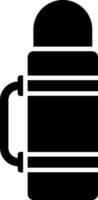 Thermos bottle icon in Black and White color. vector