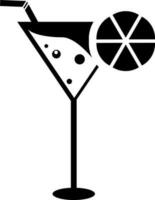 Glyph cocktail icon in flat style. vector