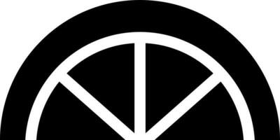 Lemon slice icon in Black and White color. vector