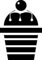 Cupcake icon or symbol in Black and White color. vector