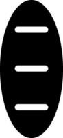 Black and White illustration of bread loaf or baguette icon. vector