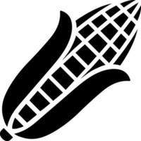 Black and White corn icon in flat style. vector