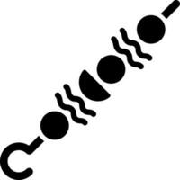 Glyph kabab icon or symbol. vector