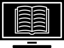 Online learning app in computer icon. vector