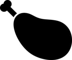 Chicken leg icon in black color. vector