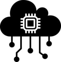 Cloud computing glyph icon or symbol. vector