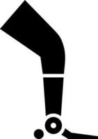 Flat style prosthetic leg icon. vector