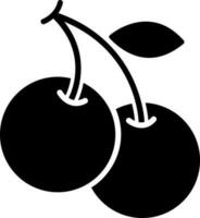 Cherries icon in Black and White color. vector