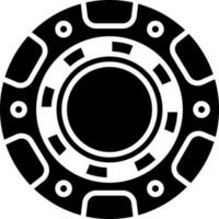 Casino chip icon in Black and White color. vector