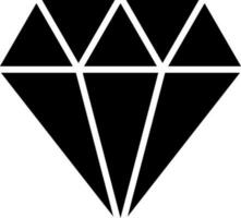 Black and White diamond icon or symbol. vector