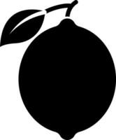 Black and White illustration of lemon icon. vector