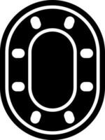 Poker table icon in Black and White color. vector