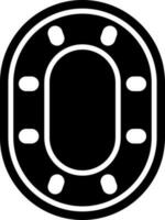 Poker table icon in Black and White color. vector