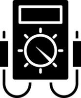 Voltmeter icon in Black and White color. vector