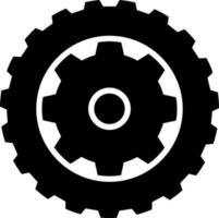 Black and White illustration of tire icon. vector