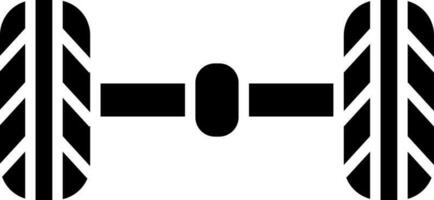Car rear axle icon in Black and White color. vector