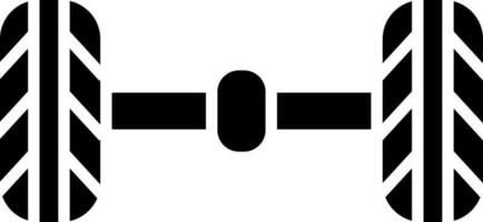 Car rear axle icon in Black and White color. vector