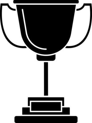 Black and White trophy cup icon in flat style.