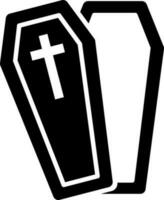 Illustration of coffin glyph icon. vector