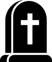 Black and White illustration of graveyard icon. vector