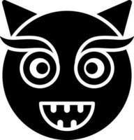 negro y blanco ilustración de diablo cara icono. vector