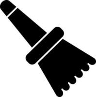 Black and White broom icon in flat style. vector