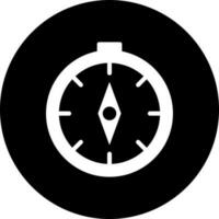 Black and White compass icon in flat style. vector