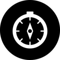 Black and White compass icon in flat style. vector