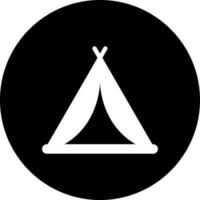 Illustration of tent glyph icon. vector