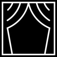 Curtains icon in Black and White color. vector