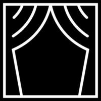 Curtains icon in Black and White color. vector