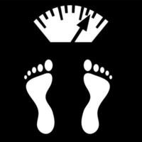 Black and White weighting scale with foot symbol. vector