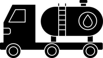 Water truck icon in Black and White color. vector