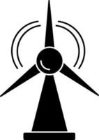 Illustration of windmill icon in Black and White color. vector