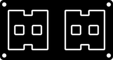 Black and White socket icon in flat style. vector