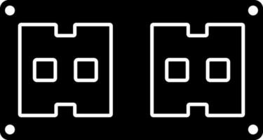 Black and White socket icon in flat style. vector
